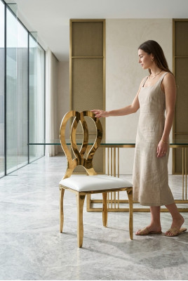 Lehnstull Massiv Edelstol Textil Gestoppte Stillen Iessdësch Design Iesszëmmer