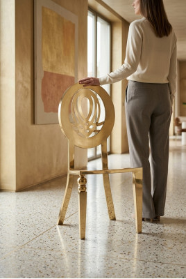 Stull 1x Iesszëmmer Still Fotel Edelstahl Design Miwwelen Metall Stol