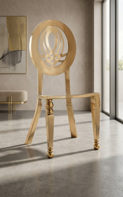 Stull 1x Iesszëmmer Still Fotel Edelstahl Design Miwwelen Metall Stol