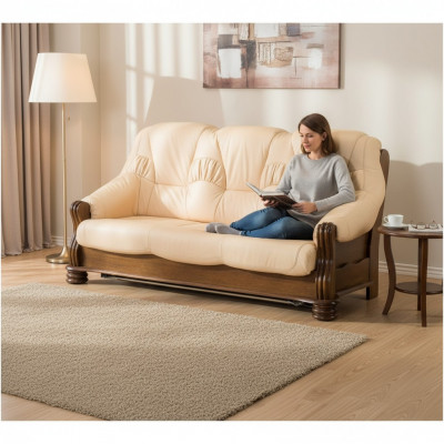 Sofa Luxus 3 Sëtzer Canapé Polster Holz Lieder Canapéssëtz Dräisëtzer Canapëen