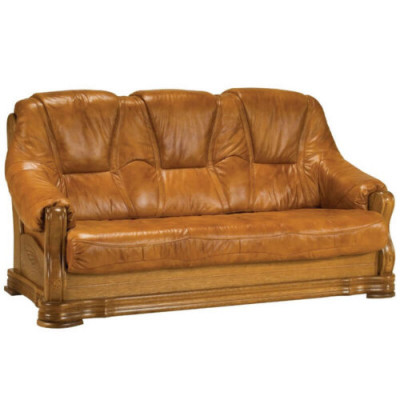Holz Sofa 3 Sëtzer Polster Designer Canapéën Garnitur SL Sofa Dräisëtzer Lieder
