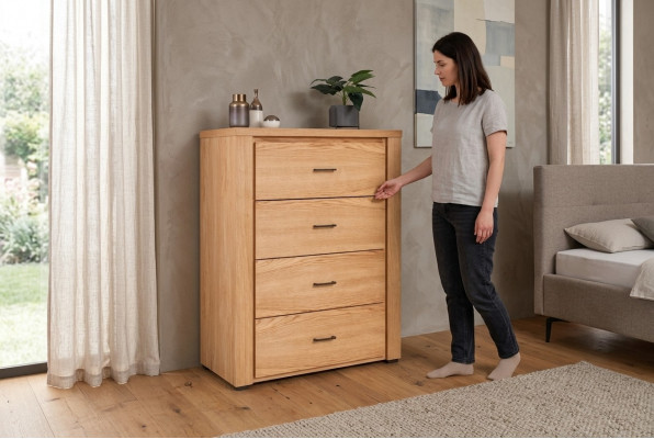 Kommode Massivholz Kommoden Buffetkommode Holz Miwwel Nei Beige Anrichte