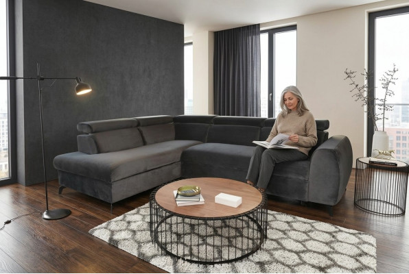 Canapé Eckeck Canapé Wohnlandschaft L-Form Designer-Canapé Luxus Eckecken Stoffcanapé Textil