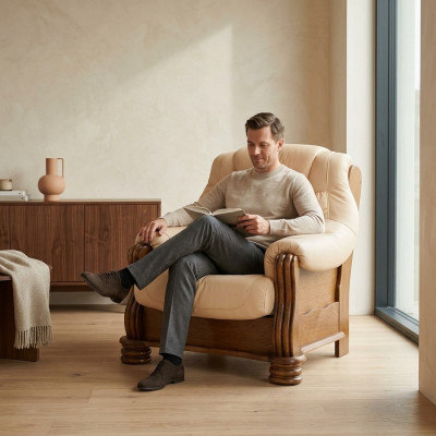 Designer Klassesch Polster Fernsehsessel Sofa Couch 1 Sëtzer Designer Couchen