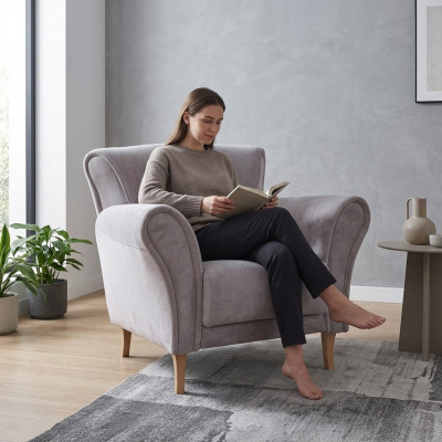 Fauteuil Still Samt Lila Entspanen Lounge Fauteuil Mëll Wunnzëmmer Fernseh Canapé Canapé
