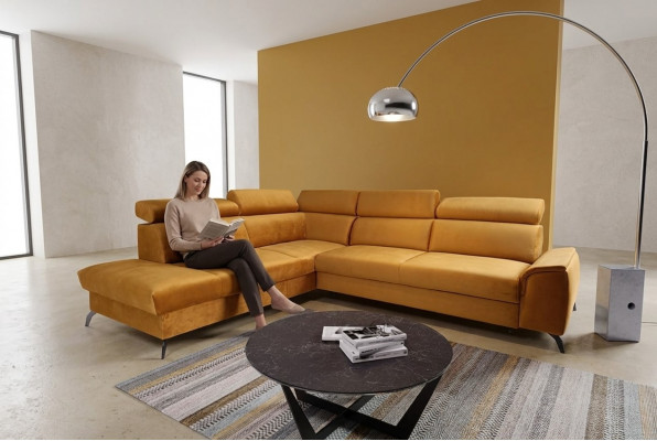 Eckcouch L-Form Couch Nei Modern Modern Schlofcouch Coupe Gepolsstert Miwwelen