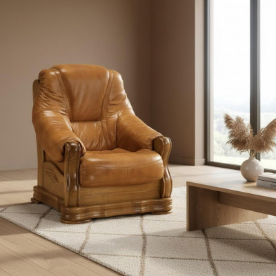Fauteuil Fernseesender Holz Fauteuil Echt Lieder Gepolsterten Sëtz Lounge Club Miwwelen Neu