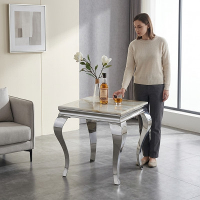 Niewendësch Tisch Couchtisch Sofa Dëscher Wunnzëmmer Design Edelstahl