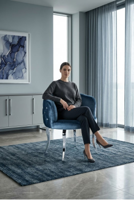Design Stull Textilstoff Iesszëmmer Edelstol Fauteuil Stull Lounge-Sëtzer