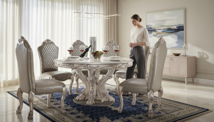 Iesszëmmer Stull Sesselle Set 6x Stull ouni Aarmlehnen Luxus Sessel Barock Still