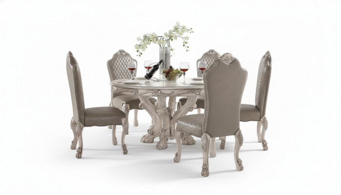 Iesszëmmer Stull Sesselle Set 6x Stull ouni Aarmlehnen Luxus Sessel Barock Still
