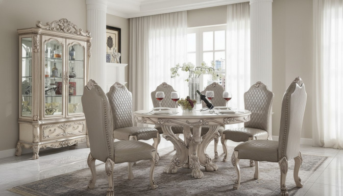 Iesszëmmer Set Iess Grupp Holz Dësch Dëscher 7tlg Komplett Set Iessdësch 6x Stillen