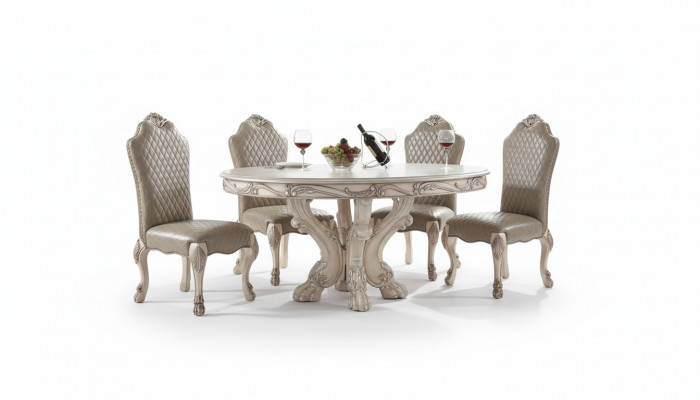 Iesszëmmer Set Iess Grupp Holz Dësch Dëscher 7tlg Komplett Set Iessdësch 6x Stillen