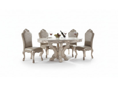 Iesszëmmer Set Iess Grupp Holz Dësch Dëscher 7tlg Komplett Set Iessdësch 6x Stillen