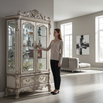 Vitrinn Anriecht Schief Design Italienesch Miwwelen Schaf Luxus Barock Holz