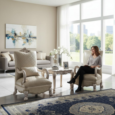 Set 2x Fauteuil Niewentëscht Wunnzëmmer Dësch Canapé Dësch Niewendësch 3tlg