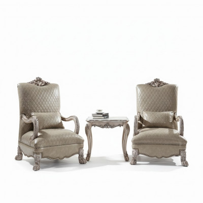 Set 2x Fauteuil Niewentëscht Wunnzëmmer Dësch Canapé Dësch Niewendësch 3tlg
