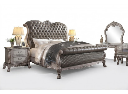 Design Barock Luxus Miwwelen Nuetsdësch Better 180x200 Bett 3 Desch. Schlofzëmmer Set