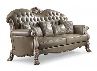 Dräisëtzer Couch Polster Design Modern 3er Sëtz Sofas Zëmmer Miwwel Riseëtz Beige