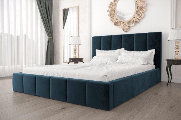 Doppelbett Luxus Samett Stoff Bett schlofzëmmer Design 160x200cm