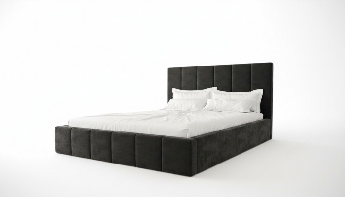 Doppelbett Luxus Samett Stoff Bett schlofzëmmer Design 160x200cm