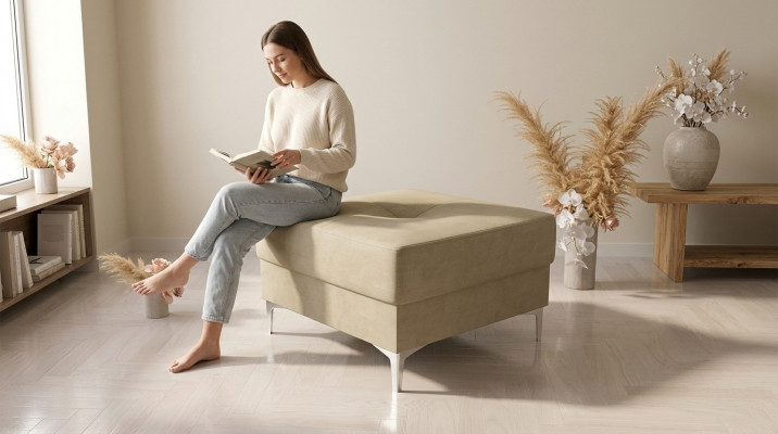 Poufsessel, Sitzhocker, Hocker, Niewendësche Textil NeitHocker, Poufa, Foussëhocker, Hocker