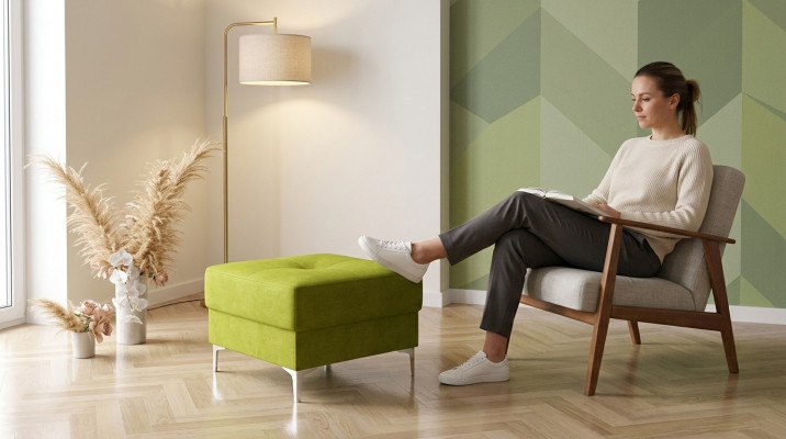 Miwwelhocker Sëtz Hocker Pouf Sofa Polster Niewenhocker Fousshocker