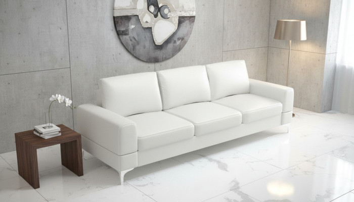Wunnzëmmer Design Textil 3 Sëtzer Wäiss Elegant Modern Sofa Canapé Polsterung Nei