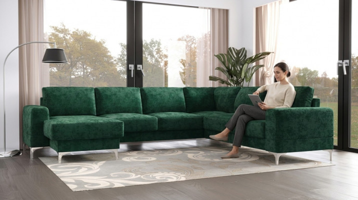 Modern Eckcouch Design U-Form Sofa Wunnlandschaft Neit Gepolstert Sofa Wunnlandschaft