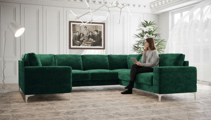 Wunnlandschaft Polstereck Canapé Sofa Sofas Nei Wunnzëmmer Samt Eckcanapé U-Form