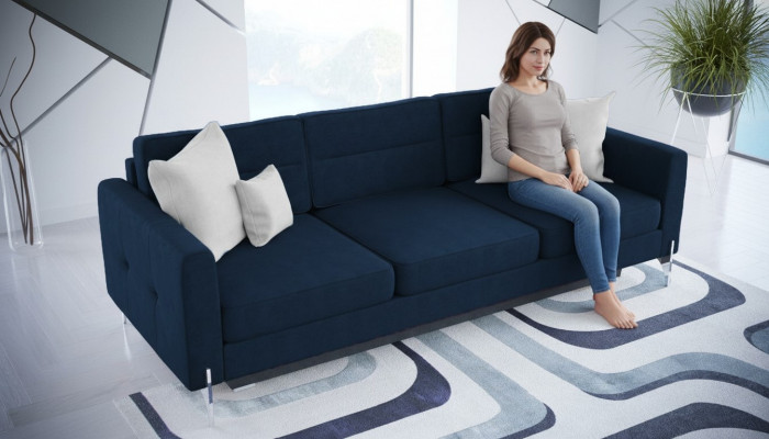 Sofaen Klapptextil Couch Schlofsofa Bett Sofa Këscht Couchen Polster Miwwel Stoff