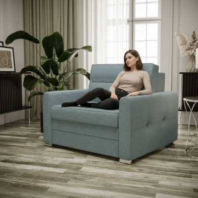 Relax Stoff Textil Lounge Fernseh 1 Sëtzer Sessel Design Stull Polster Club Nei