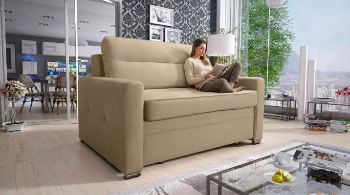 Design Couch Stoff Chesterfield Fauteuil 1.5 Sëtzer Polstersofa Lounge Club