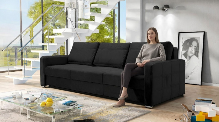 Schlofsofa Sofaen Kapp Textil Canapé Bett Sofa Schaf Couch Polster Miwwelen Stoff