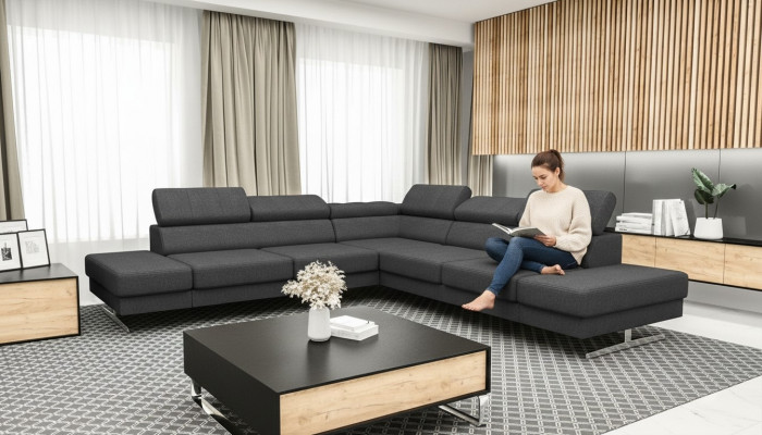 Design Canapé Couch Polsterung Wunnzëmmer L-Form Modern Elegant Wunnlandschaft Neit