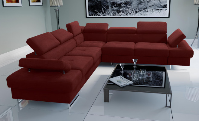 Sofa Canapé Polster L-Form Wunnzëmmer Design Ecke Lieder Nei Beige Luxus