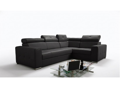 Canapé Ecksofa Couch Polsterung Wunnzëmmer Lieder L-Form Nei Modern Schwaarz Design Canapéen