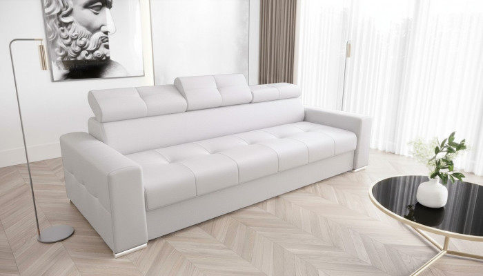 Modern 3-Sëtz Sofa Zëmmer Miwwelen Wäiss Polster Dräisëtzer Canapé Design Sofa
