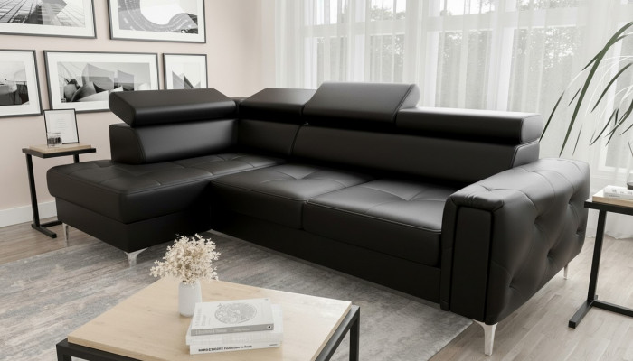 Liederdivan L-Form Canapé Wunnzëmmer Eck Design Wunnlandschaft Canapéen Divanen Nei