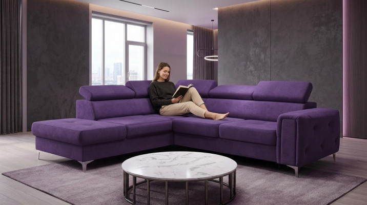 Design Eckcouch L-Form Couch Polsterung Luxus Wunnzëmmer Soft Style Couchen Nei
