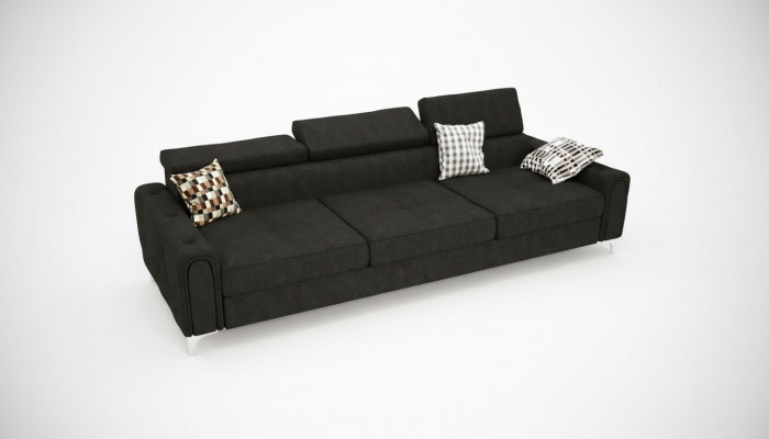 Sofa 3-Sëtzer Textil Lieder Sofas Couch Polster Luxus Miwwel Moderne Dräisëtzer