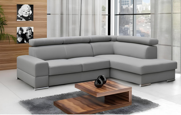 Héichwäertegt Wunnzëmmer Sofa Ecksofa L-Form Bettfunktioun Textil Modern Couchen