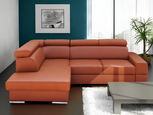 Héichwäertegt Wunnzëmmer Sofa Ecksofa L-Form Bettfunktioun Textil Modern Couchen