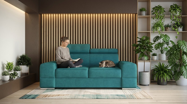 Sofa mat 3 Sëtzer Design Modern Sofa Sofas Canapé 3er Neit Textilsofa Wunnlandschaft