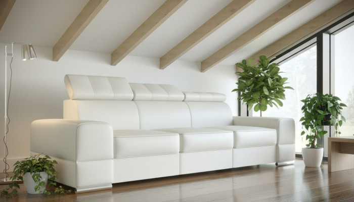 Design XXL Canapé Sofa 4 - Sitzer Couch Lieder Polster Wäiss Luxus Sofa Véiers etzen