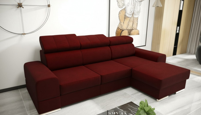 Wunnlandschaft Bettfunktioun Stoff Eckssofa L-Form Sofa Canapé Design Textil Sofas