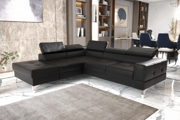 Eckcouch L-Form Couch Wunnlandschaft Polster Multifunktion Design Modern Textil
