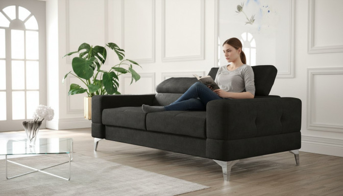 Zwee-Sëtz-Lieder-Sofa Couch Holz Couch Polster Sofa 2 Sëtz Textil Couchen Nei