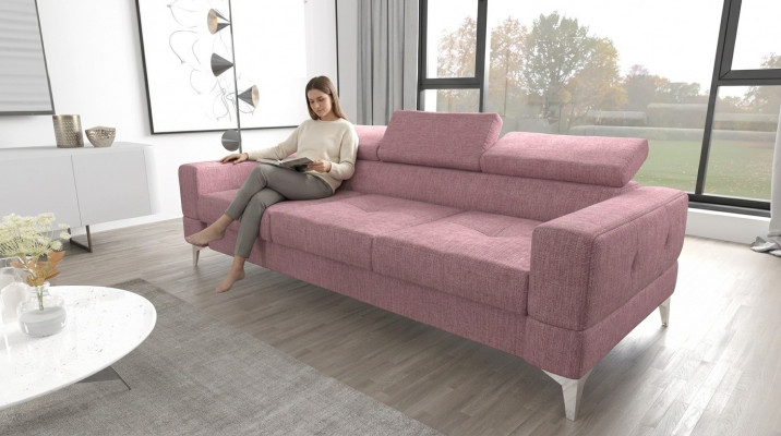 Dräisëtzeger Canapé Polster Design Sofa Modernen 3er Sëtz Zëmmer Miwwel Rosa Canapéen