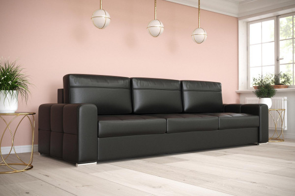 Polster Modern Textil Stoff Sofas Dräisëtzer Sofa 3 Sëtzer Bettfunktion Design